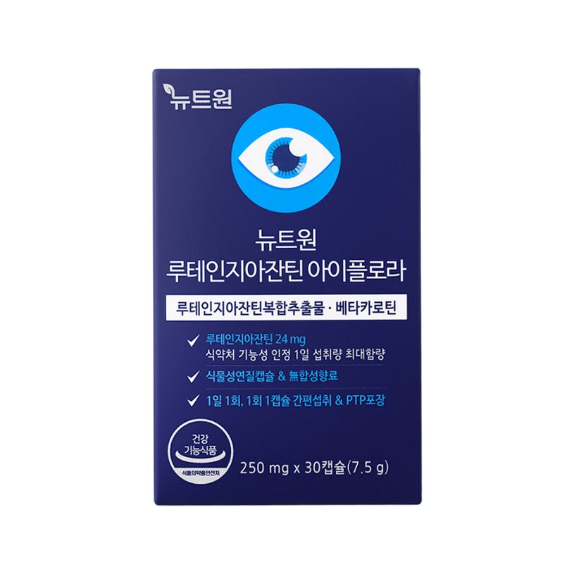 뉴트원 루테인지아잔틴 아이플로라 베타카로틴 눈건강 30캡슐, 1개